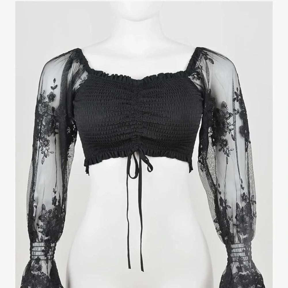 Elegant Black Lace Off-Shoulder Top